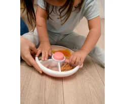 Caja de Almuerzo Grande Snack Spinner Slide con Hoja Pegatinas Macaron Blue