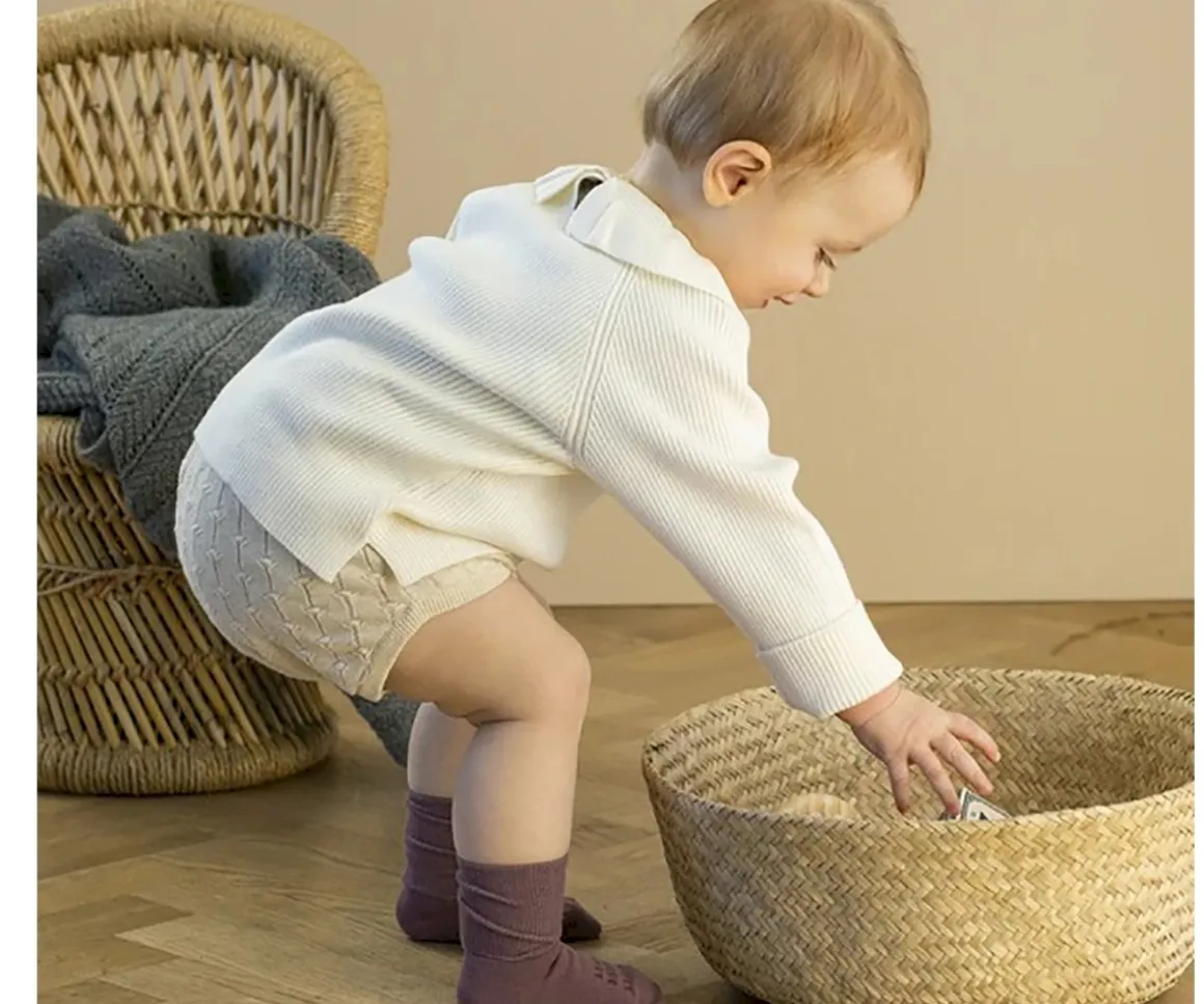 Calcetines Suela Antideslizante Bambú Misty Plum