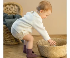 Calcetines Suela Antideslizante Bambú Glitter Lavanda