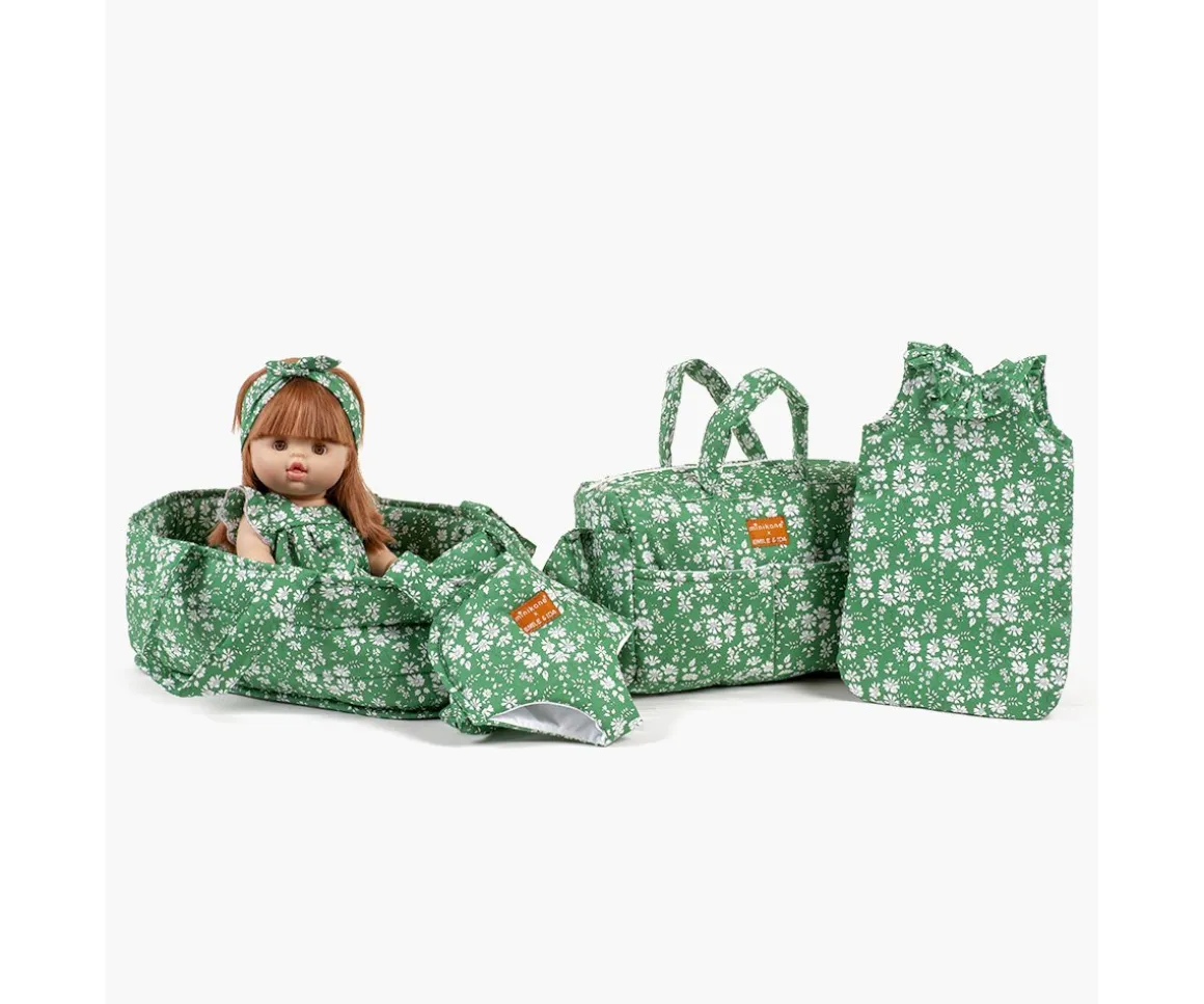 Capazo y Almohada Liberty Capel Verde para Muñecos