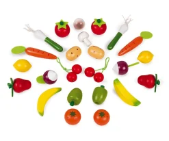 Cesta con 24 Frutas y Verduras