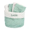 Cesta con Secababitas Mini Star Verde Personalizable