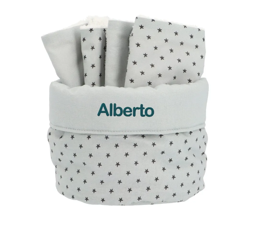 Cesta con Secababitas Mini Star Grey Personalizable