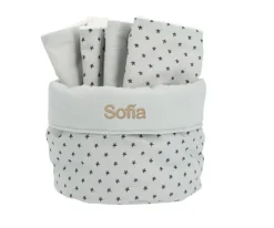 Cesta con Secababitas Mini Star Grey Personalizable