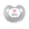 Chupete Retro Gris Corazón Abuela