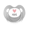 Chupete Retro Gris Corazón Mamá