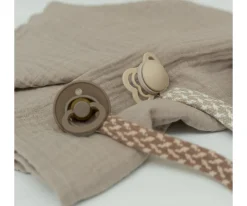 Chupetero BIBS Trenzado Dusty Pink/Baby Pink