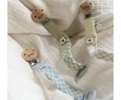 Chupetero BIBS Trenzado Petrol/Baby Blue