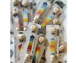 Chupetero Silicona Chevron Rainbow