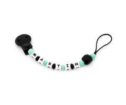 Chupetero Silicona Personalizado Rock Baby Mint