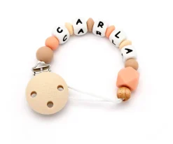 Chupetero Silicona Personalizado Natural Peachy