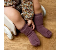 Combo Box Calcetines Suela Antideslizante Algodón Misty Plum, Sand, Soft Pink, Grey Melange