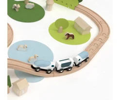 Conjunto de Trenes de Madera Naturaleza