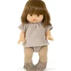 Conjunto Top y Braguita Terciopelo Gris Perla para Muñeco Gordis