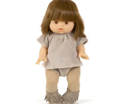 Conjunto Top y Braguita Terciopelo Gris Perla para Muñeco Gordis