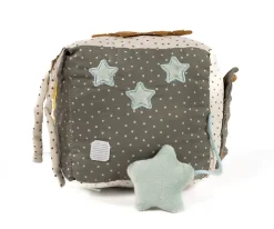 Cubo Blandito de Actividades Sonajero Poppy Musgo