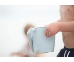 Cubo de Playa de Silicona Azul Pastel