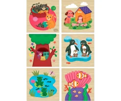 Cubos Madera Animales Madera