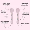 Cuchara y Tenedor de Silicona Unicornio