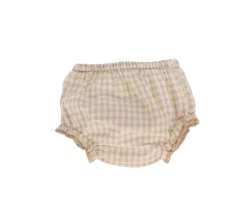 Culotte Vichy Beige para Muñeco