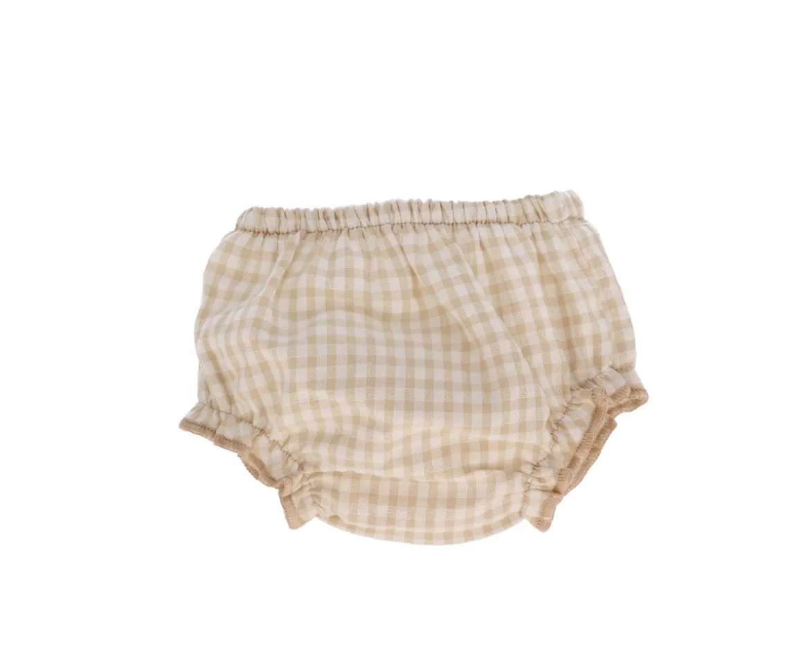 Culotte Vichy Beige para Muñeco