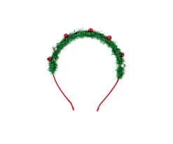 Diadema Navideña con Espumillón y Cascabeles