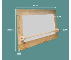 Espejo Montessori Grande con Barra de Madera