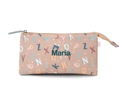 Estuche 3 Compartimentos Funny Letters Personalizable