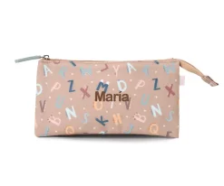Estuche 3 Compartimentos Funny Letters Personalizable