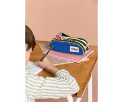 Estuche Doble Tricolor Azul Eléctrico