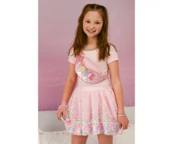 Falda Lentejuelas Party Fun Sequins Skirt Pink Neon 4-6 años