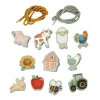 Figuras de Madera para Enlazar Cordones Little Farm