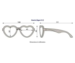Gafas de Sol Flexibles Hearts (0-24meses) Lavender Shimmer Purple Mirrored Lenses