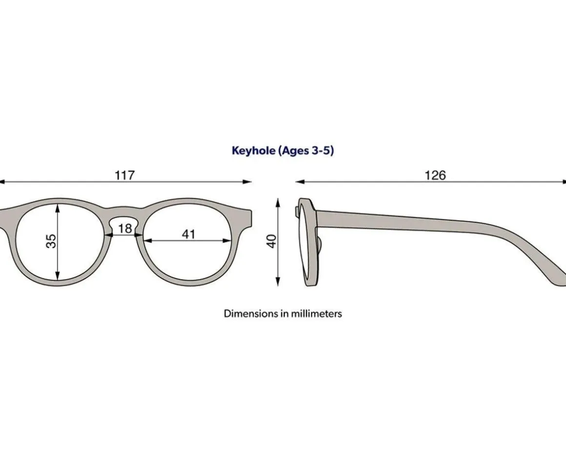 Gafas de Sol Flexibles Keyhole (3-5años) Baby Blue Amber Lenses