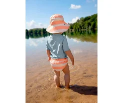 Gorrito de Baño Reversible Stripes Milky Peach