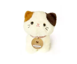 Les Minis Kanaï Gato de Peluche Kimi con Collar y Cesta de Piel Sintética