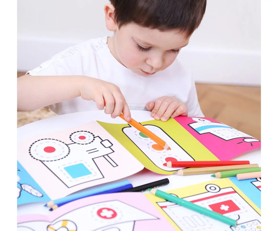 Libro Para Colorear Looong Vehicles at Work