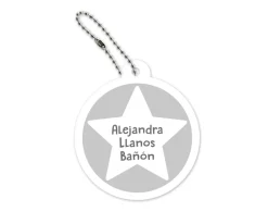 Llavero Redondo Mochila Gris Estrella