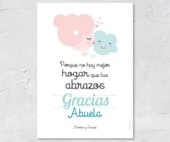 Lámina Personalizada Abuela nube azul