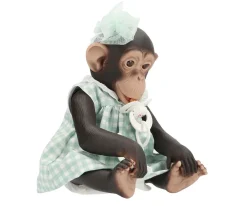 Lola La Chimpacé con Vestido Cuadros Verde y Lazo de Tul