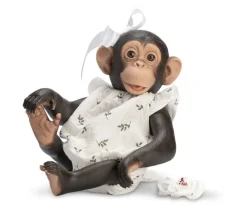 Lola la Chimpancé con Pelele Musa Flores Marrones