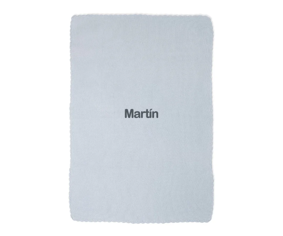 Manta Arrullo Tricot Blue Personalizable