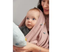 Manta Bebé Lunares Rosa