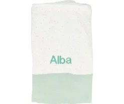 Manta Coralina Rainbow Dots Verde Personalizable