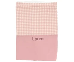 Manta Coralina Vichy Rosa Personalizable