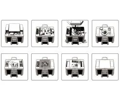 Mesa Multifunción Teggi Grafito/Mostaza