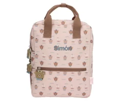 Mochila Escolar By Eef Lillemor Simon Bear + 1 Llavero Silicona Simon Bear