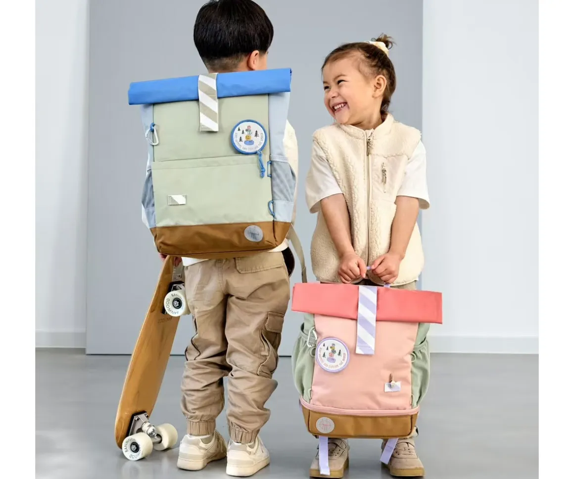 Mochila Escolar Mediana Rolltop Sunny Explorer Green / Blue