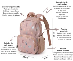 Mochila Infantil Funny Letters Personalizable