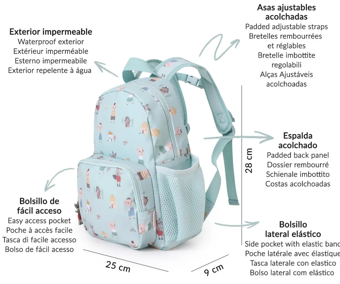 Mochila Infantil The Three Little Pigs Personalizable